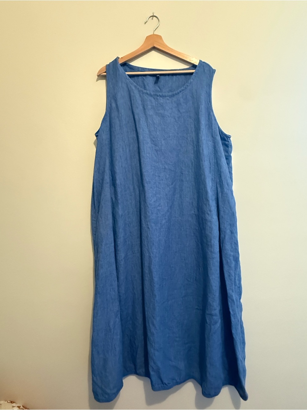 Eileen Fisher Blue Sleeveless Lantern  Dress.